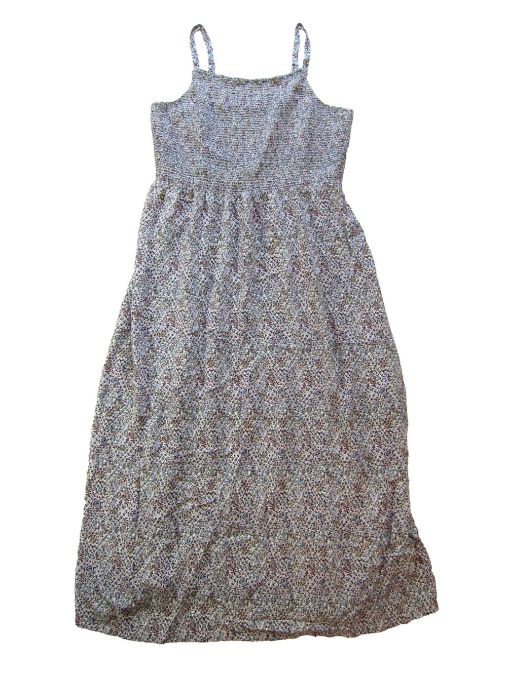 Sleeveless Smocked Maxi Dress in Multicolor Florals